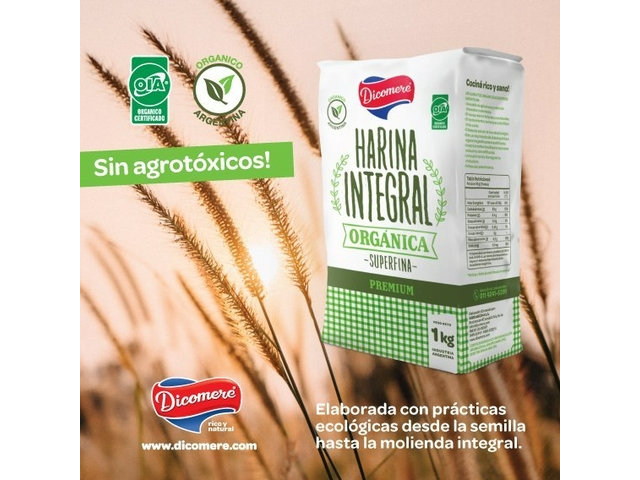 Harina de Trigo Integral Organica Superfina x 1kg - Dicomere
