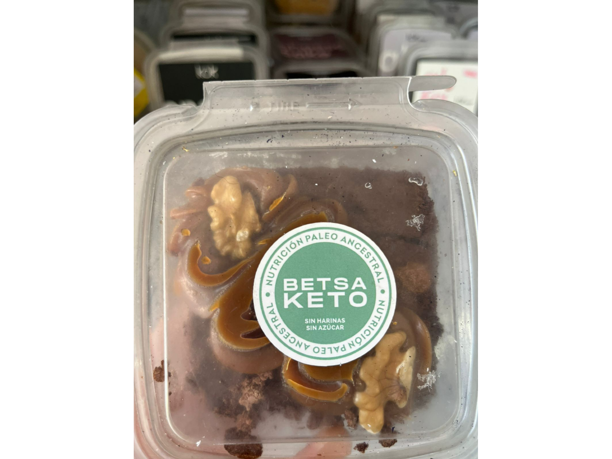 Brownie keto con dulce de leche