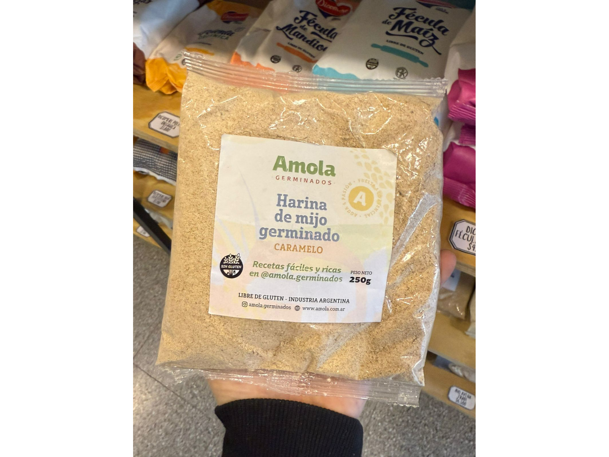 Harina de mijo germinado caramelo