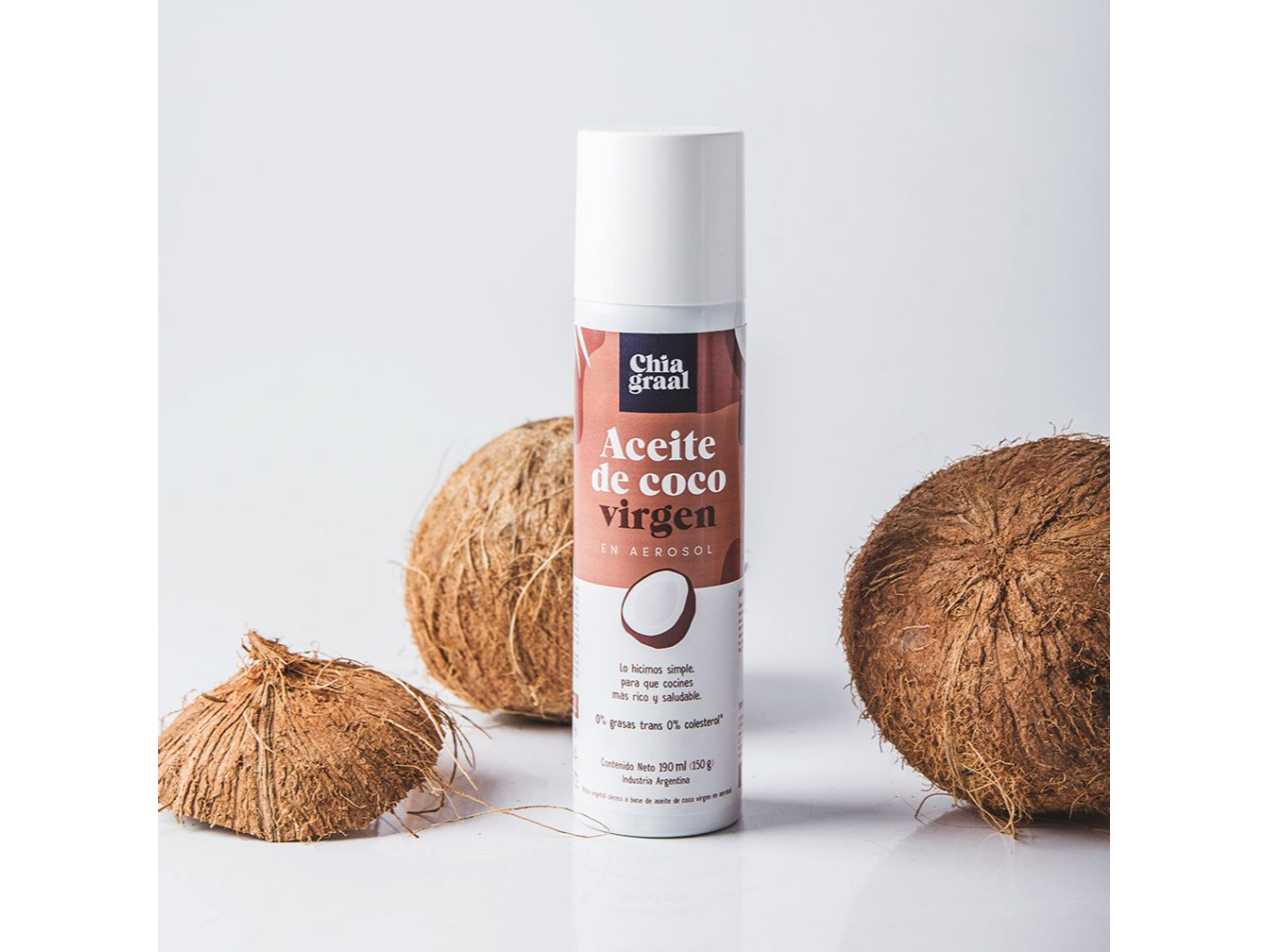 Aceite de coco virgen en aerosol