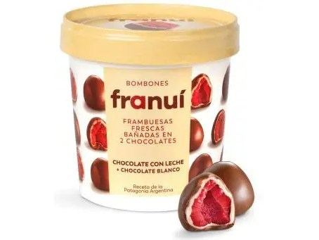 Franui chocolate con leche + chocolate blanco