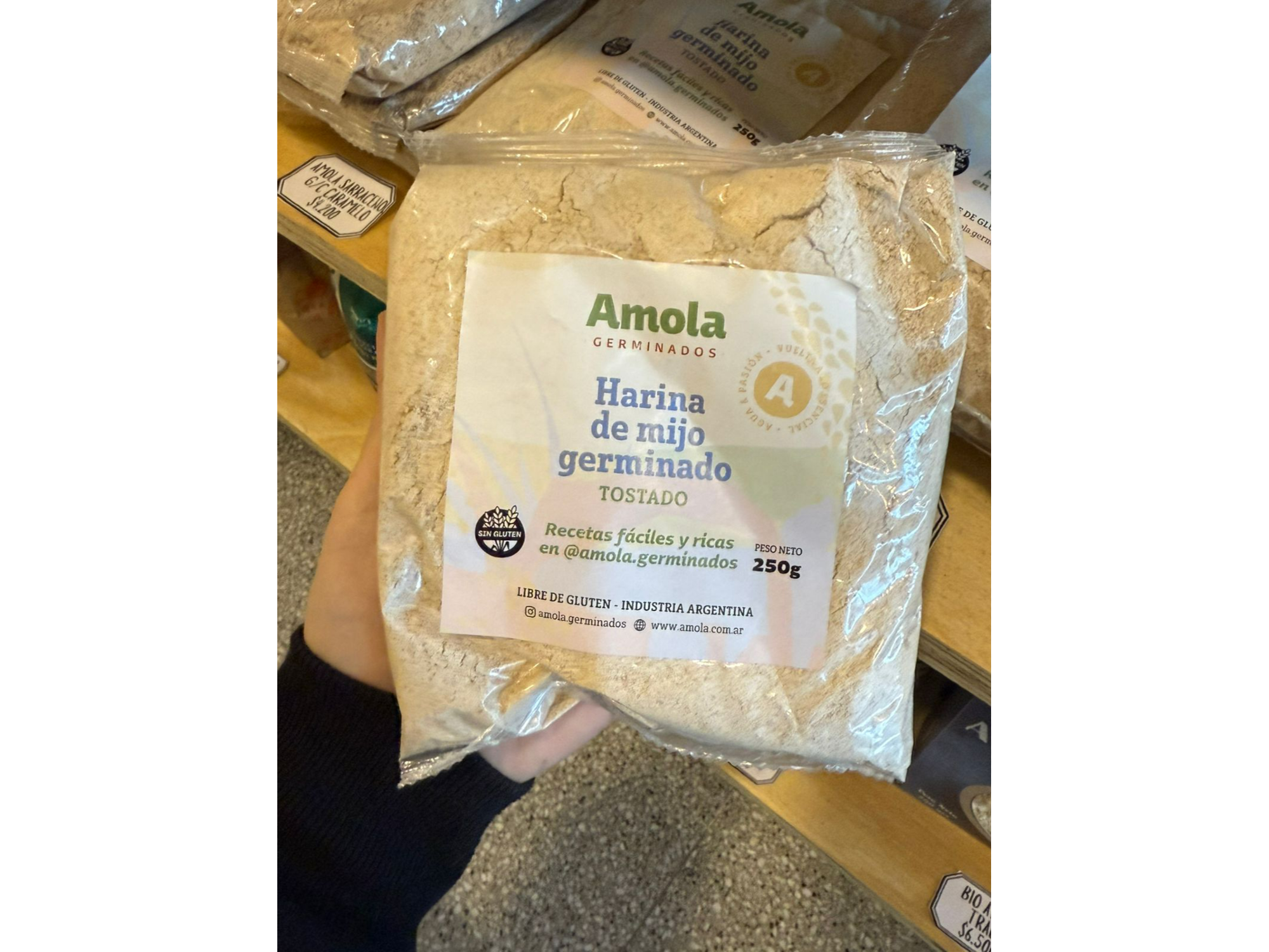 Harina de mijo germinado tostado