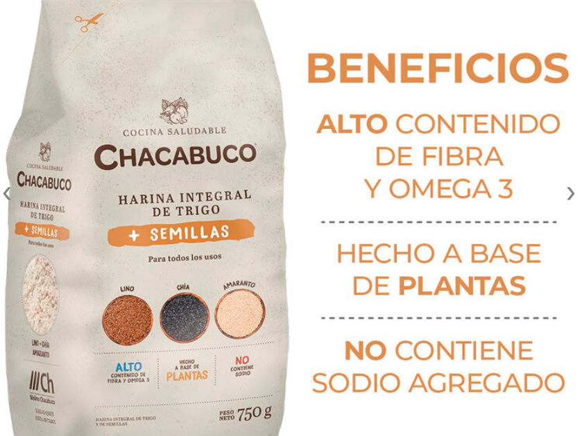 Harina Integral + Semillas x 750g - Chacabuco