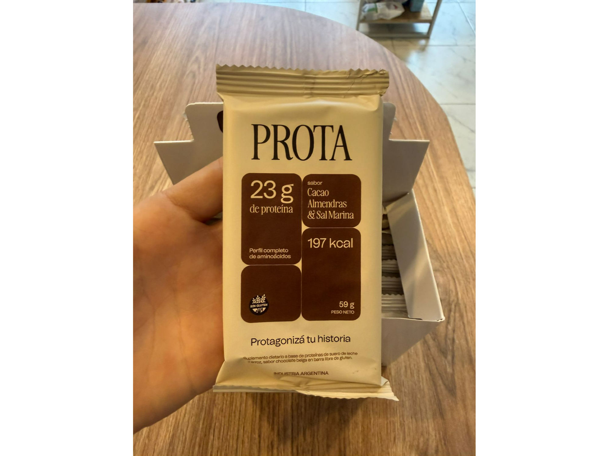Barra  Proteica de Cacao, Almendras y Sal Marina - Porota