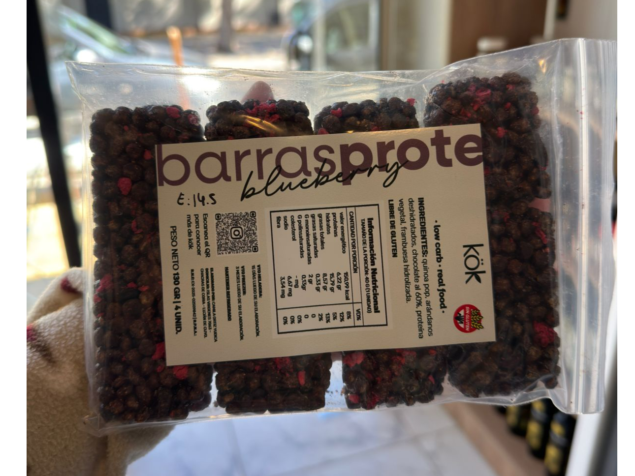 Barra Proteica de Quinoa Pop Blueberry - KOK