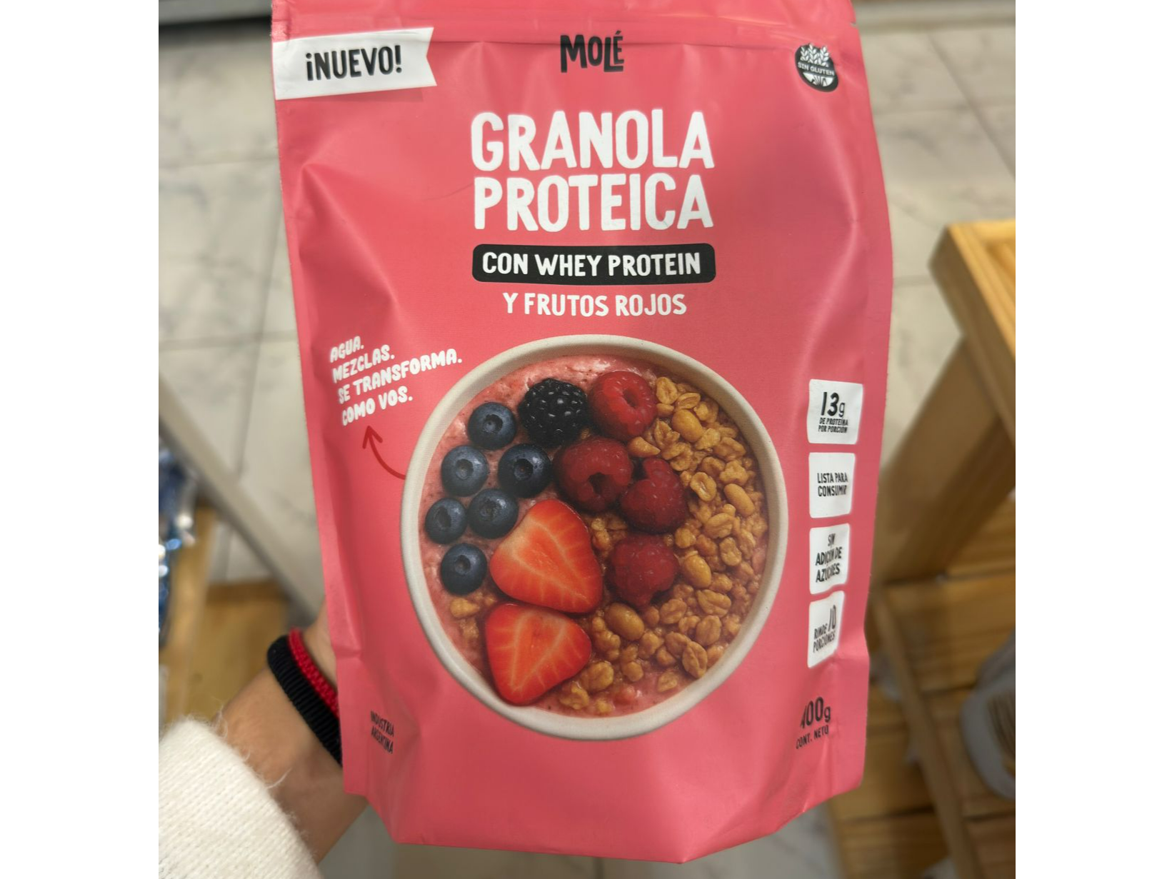 Granola con Whey Protein Frutos Rojos 400gr - Mole
