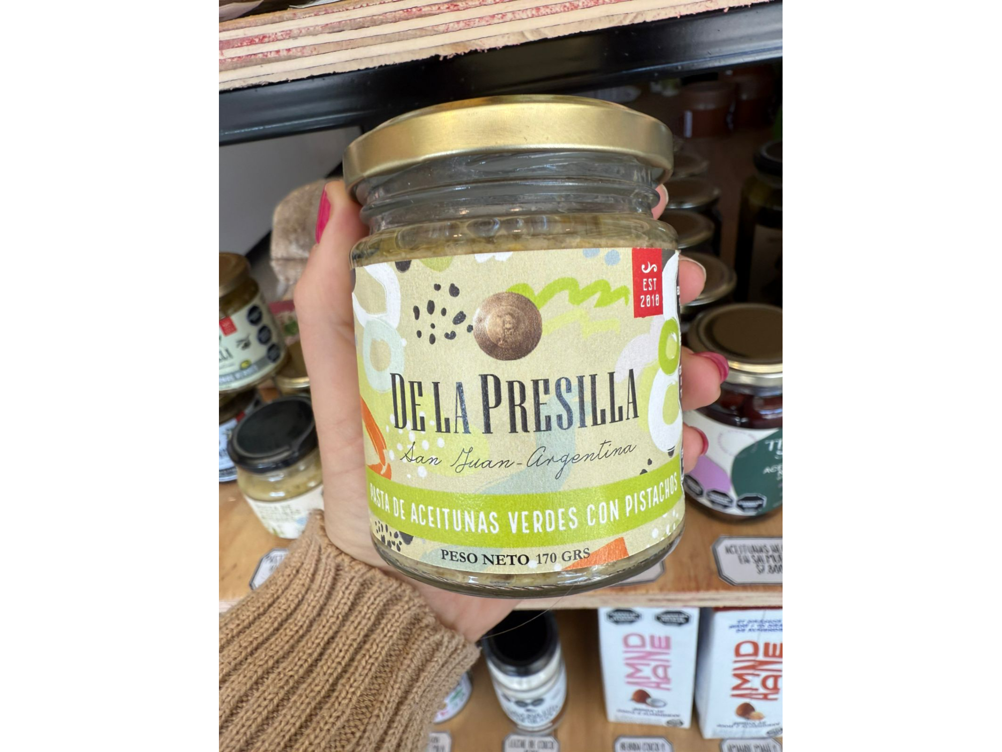 Pasta de aceitunas verdes con pistachos 200g