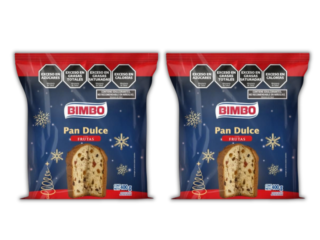 Pan Dulce Bimbo c/frutas 400g X 2