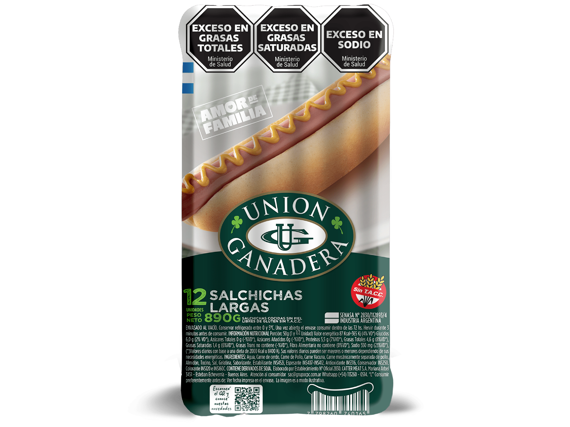 Salchichas Largas Union Ganadera x12