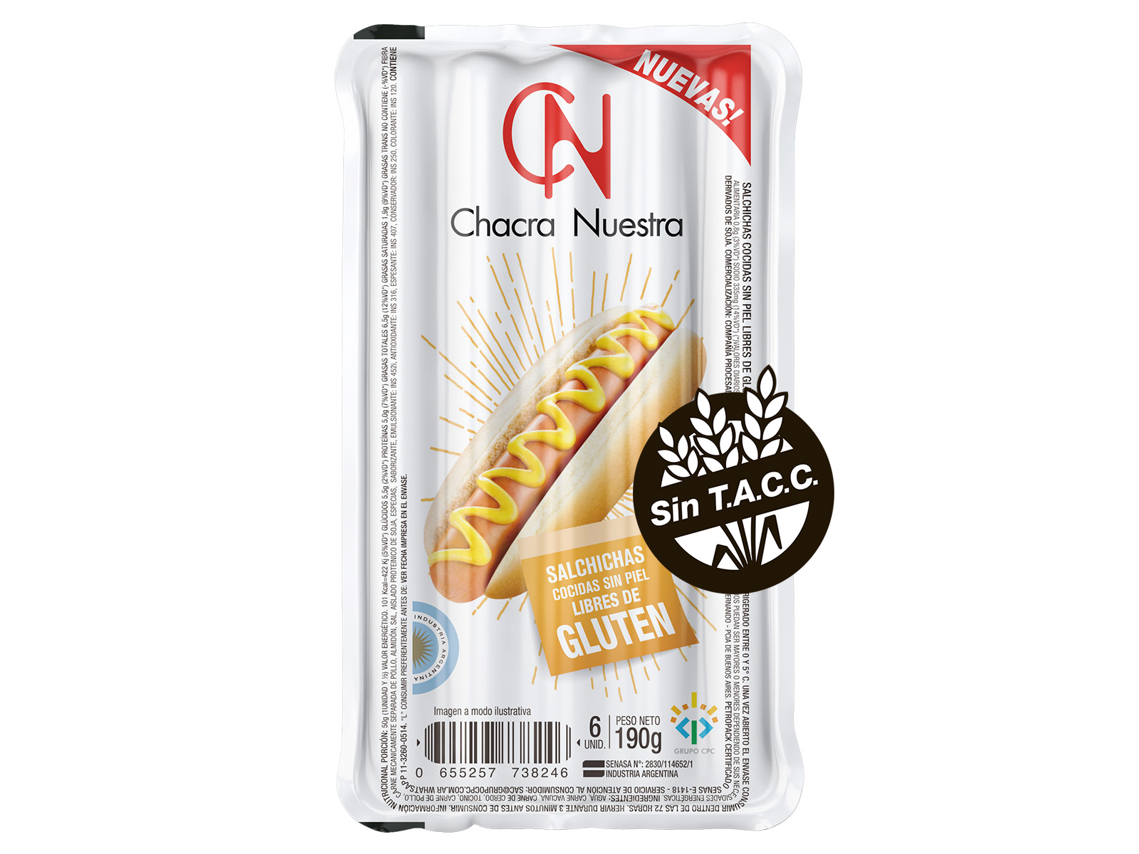 Salchicha Larga Chacra Nuestra x6