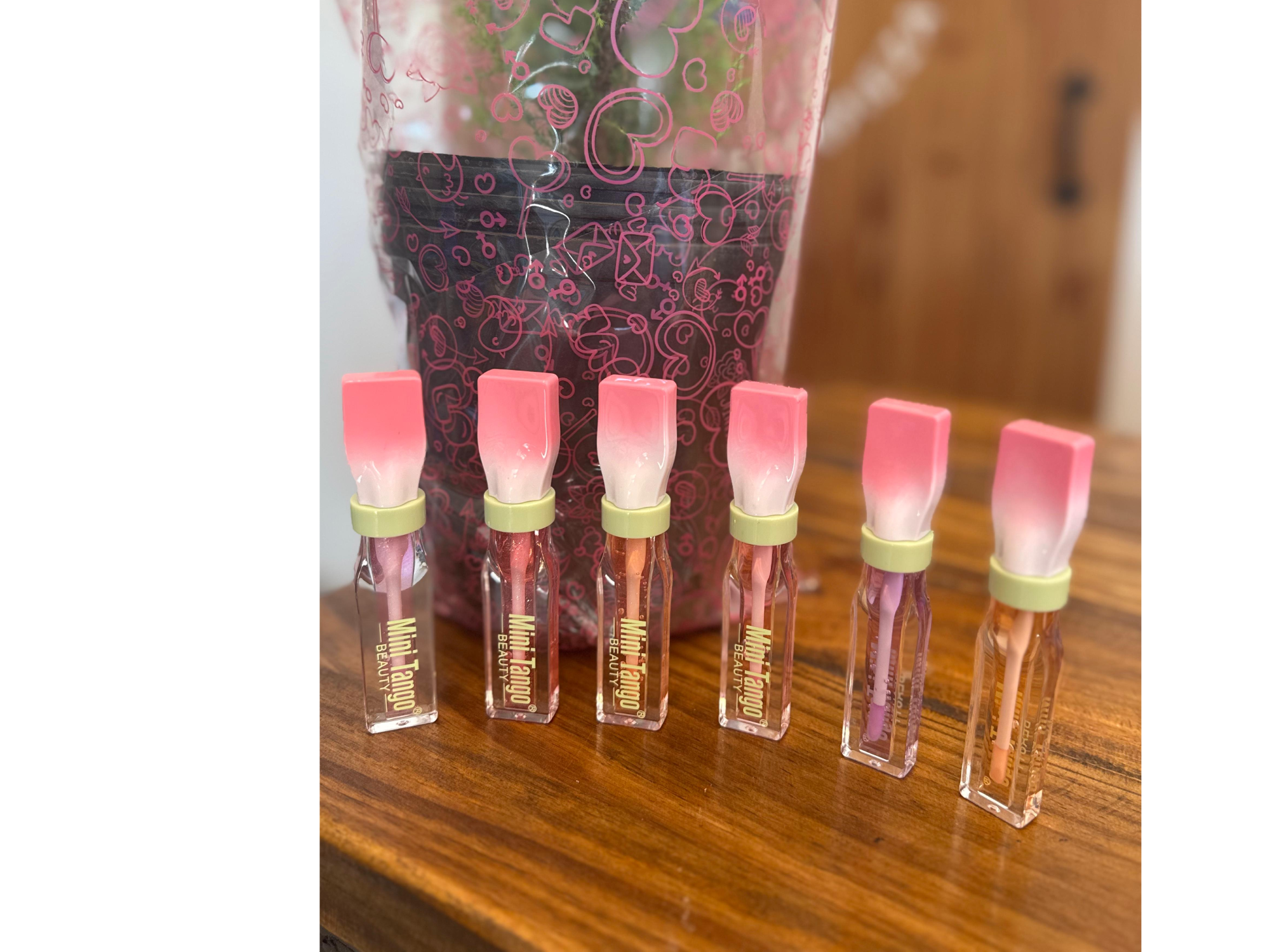 Aceite labial con glitter