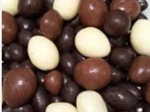 Mani con chocolate blanco y negro