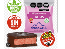 Alfajor sin azucar mouse frutilla