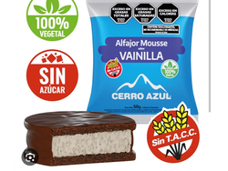 Alfajor sin azucar mouse de vainilla