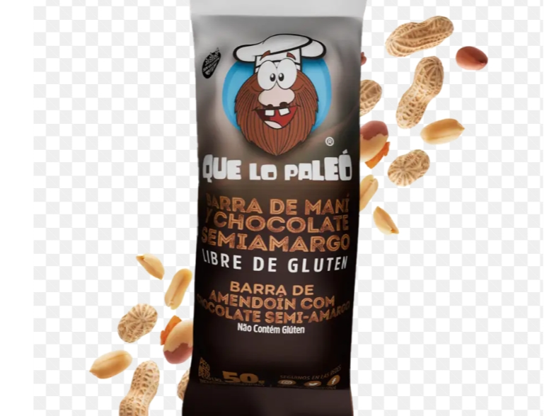 Barra chocolate semi amargo y maní