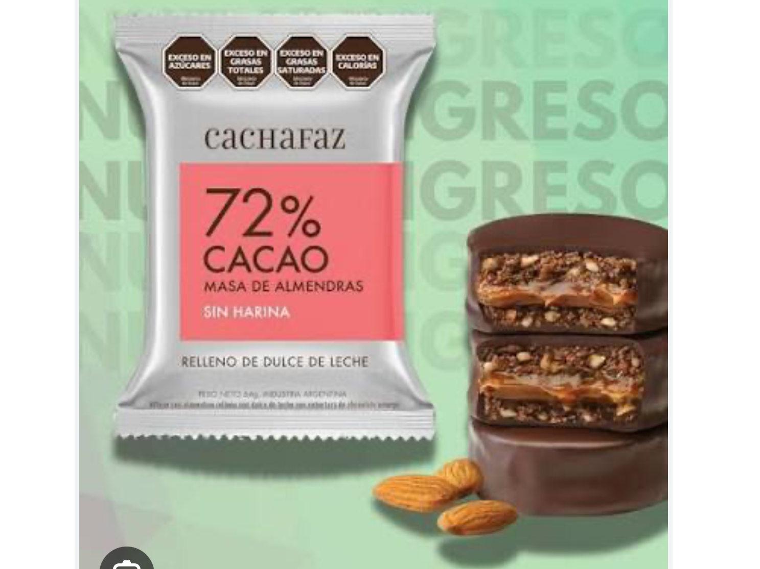 Alfajor de harina de almendra y chocolate 70% cacao
