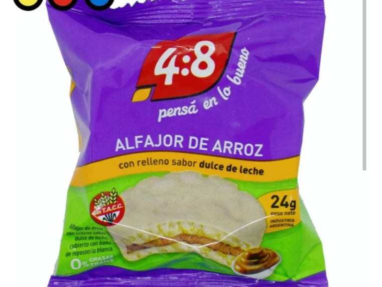 Alfajor de arroz de chocolate blanco