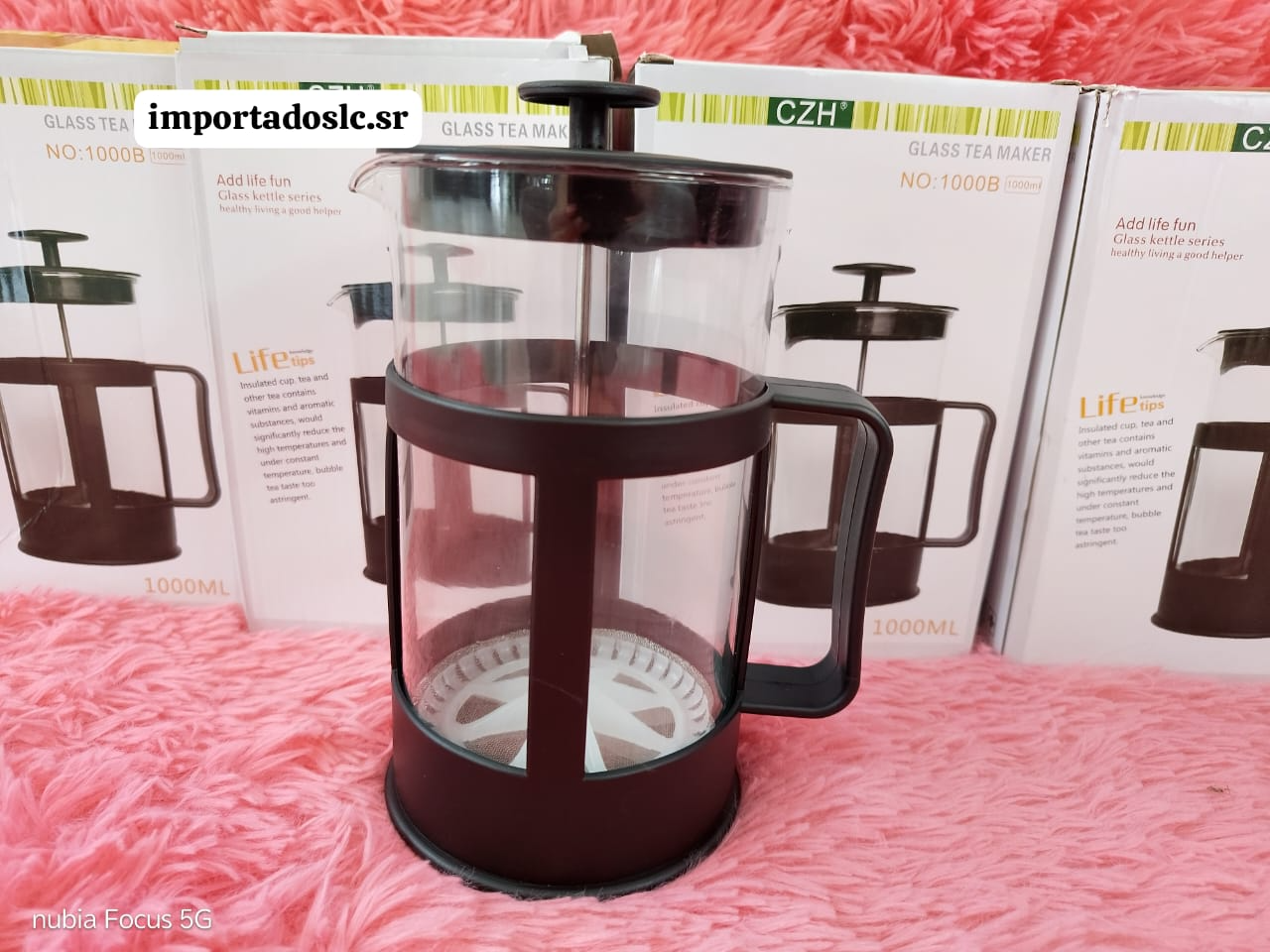 Cafetera/tetera de vidrio con embolo