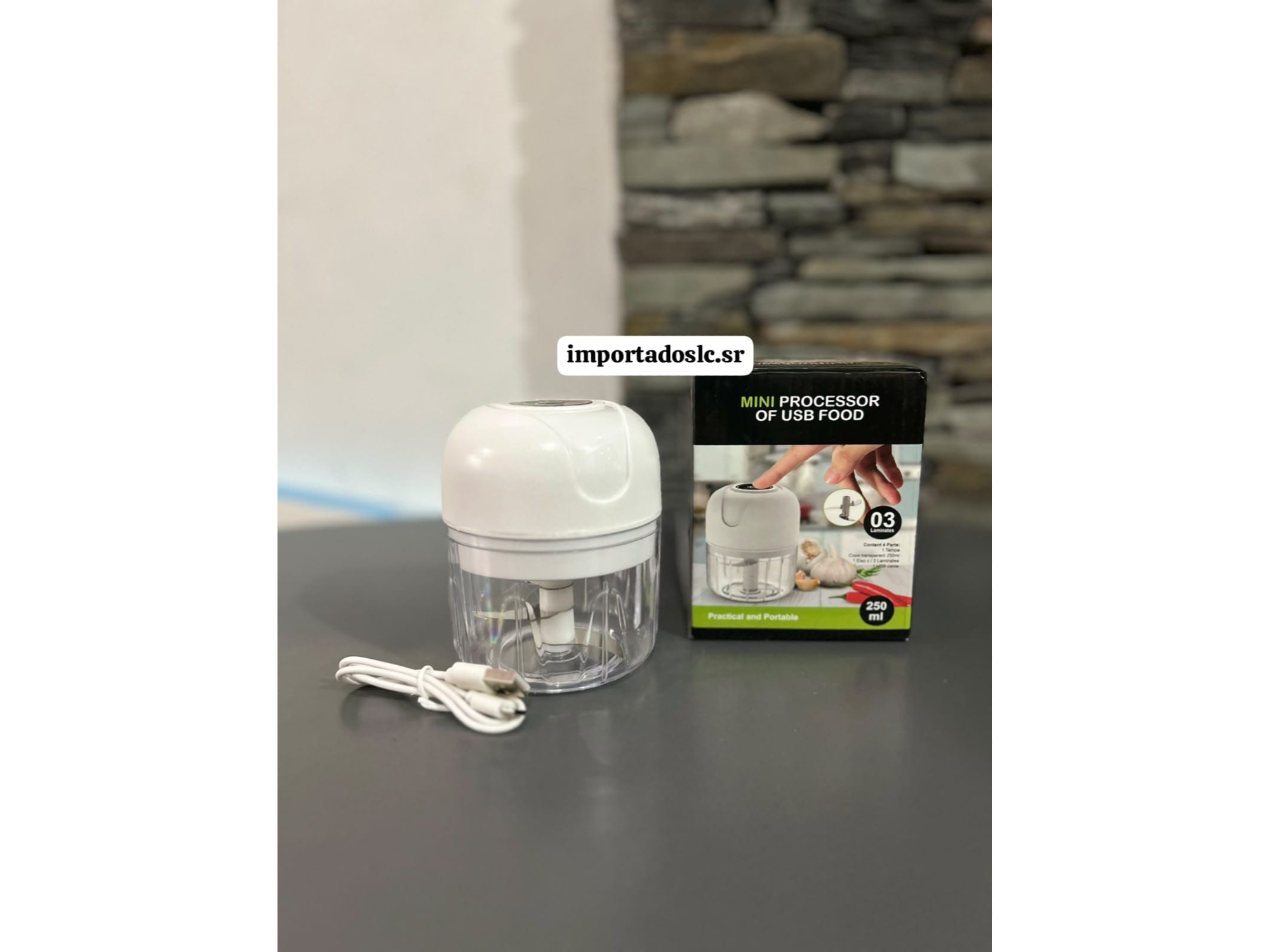 Mini procesador con carga USB