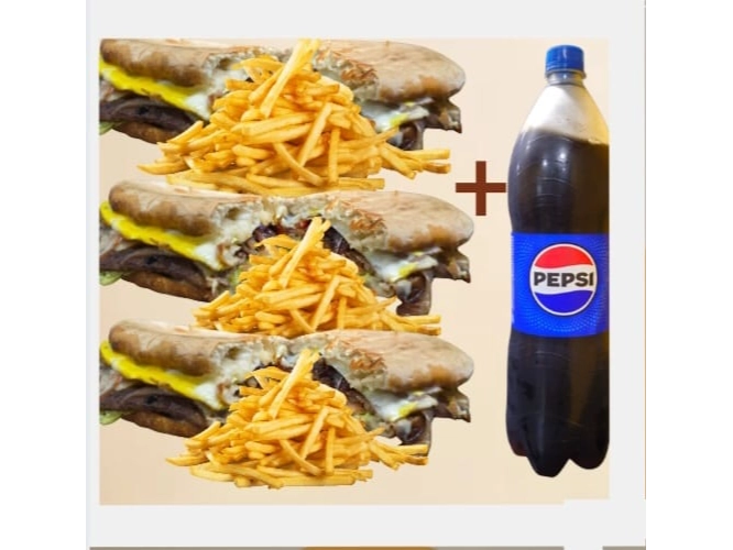 PROMOS 2! Tres completos + papas + gaseosa