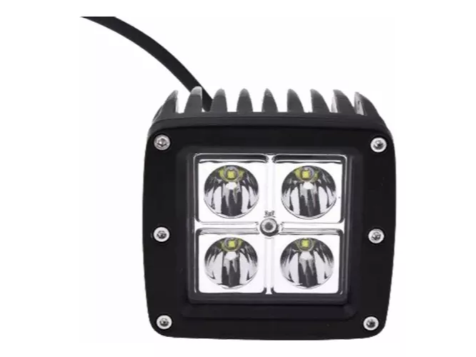FARO CUADRADO 4 LED 20w - 10cm x LADO APROX - ALUMINIO - Cod 1512