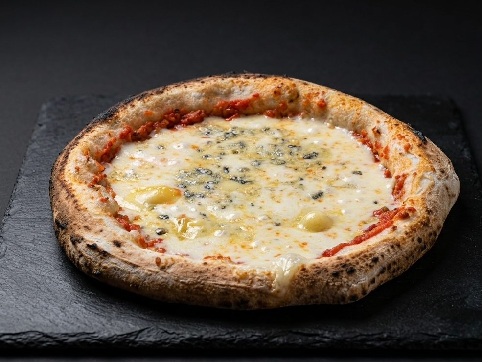 Pizza 4 Quesos x 4 Porciones Envasada al vacio