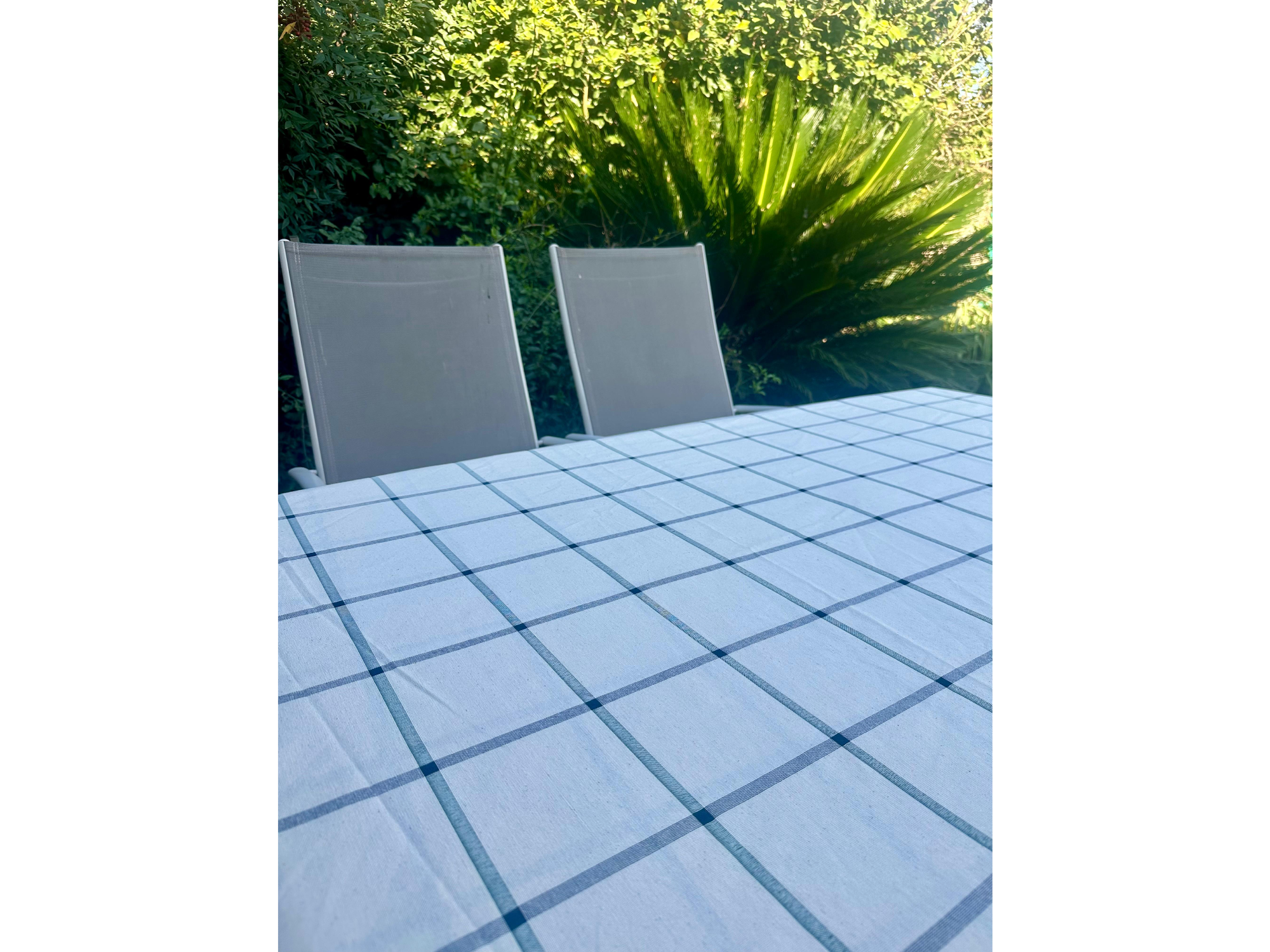 Mantel Tusor impermeable con cuadros