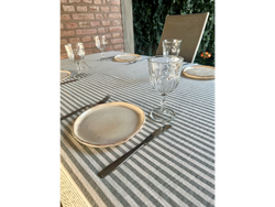 Mantel tusor rayado verde