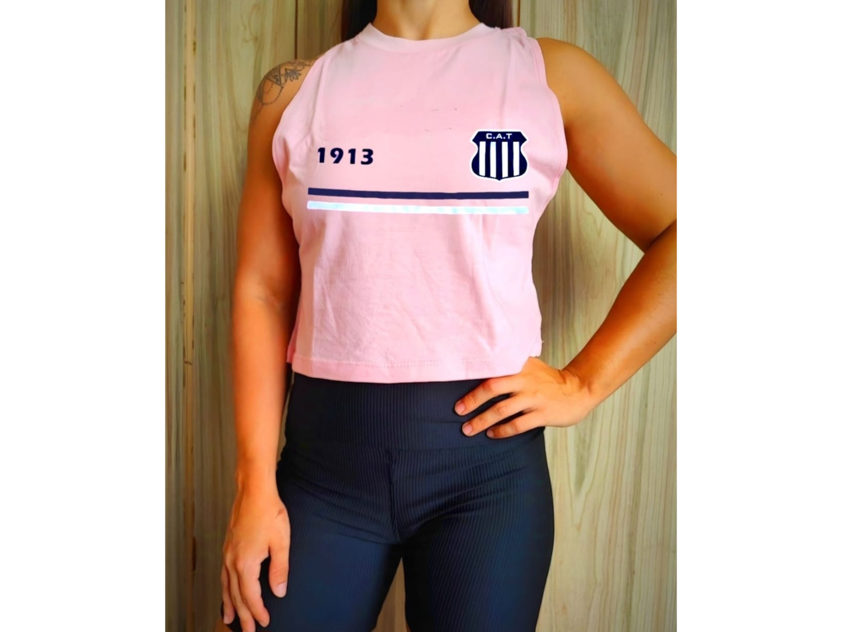 Croptop rosa lineas