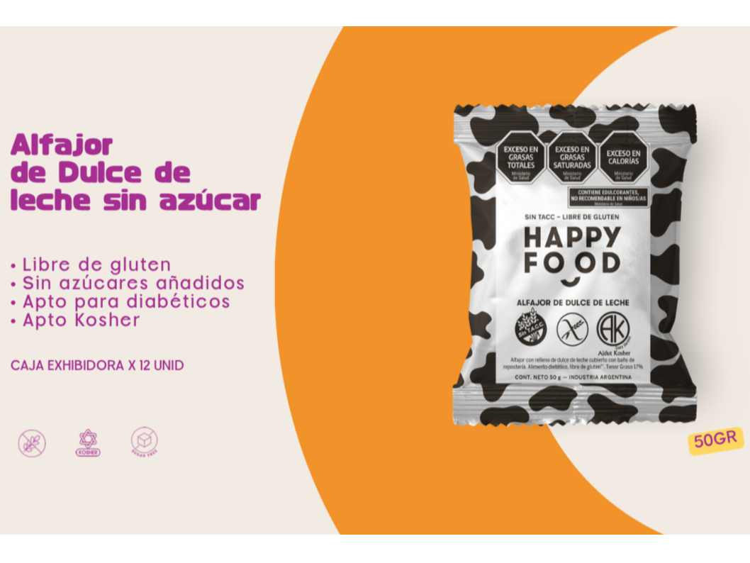 ALFAJOR DE DULCE DE LECHE SIN AZÚCAR x 12 u.