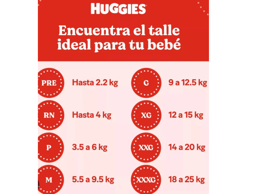 TALLES PARA ELEGIR TU HUGGIES