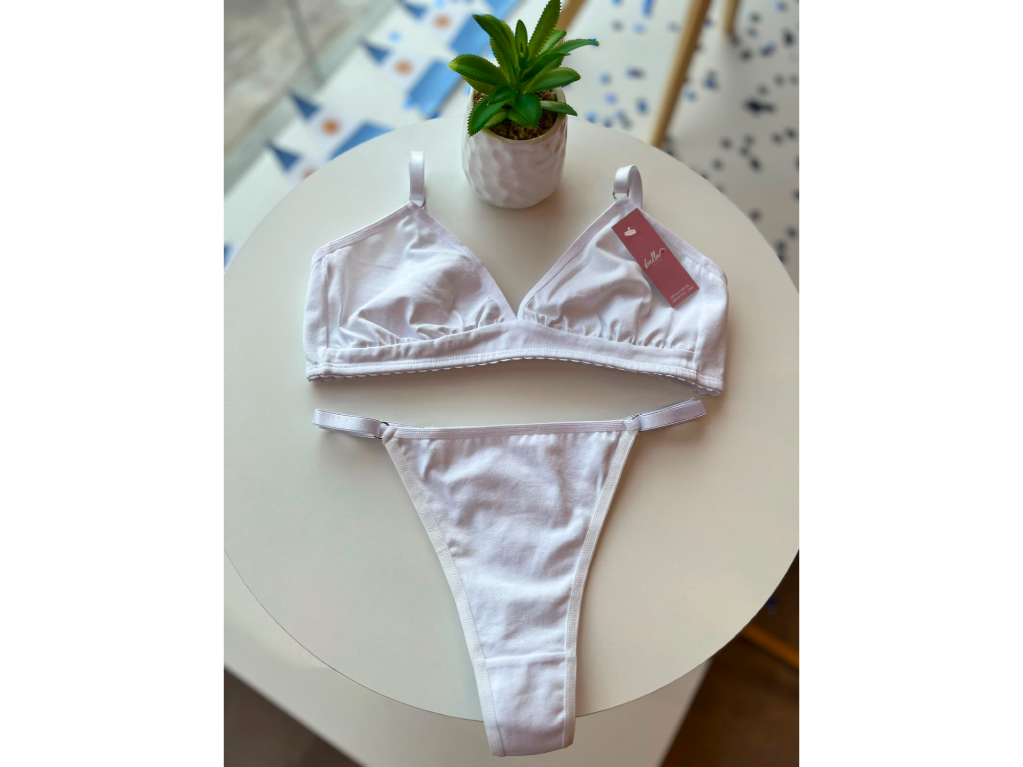 CONJUNTO ALGODON CON REGULABLE. BLANCO