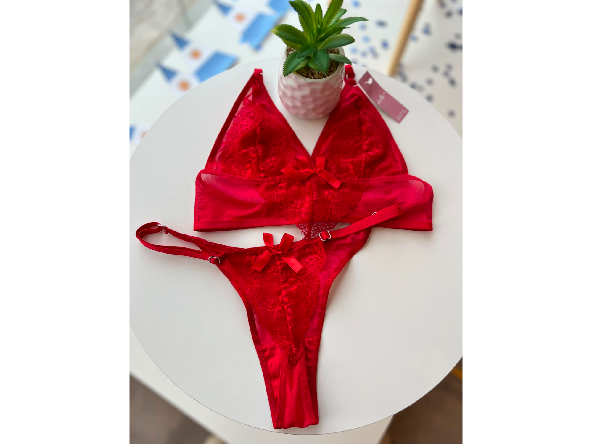 CONJUNTO DE MICROTULL. ROJO