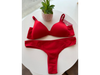 CONJUNTO TRIANGULO ROJO ALGODON