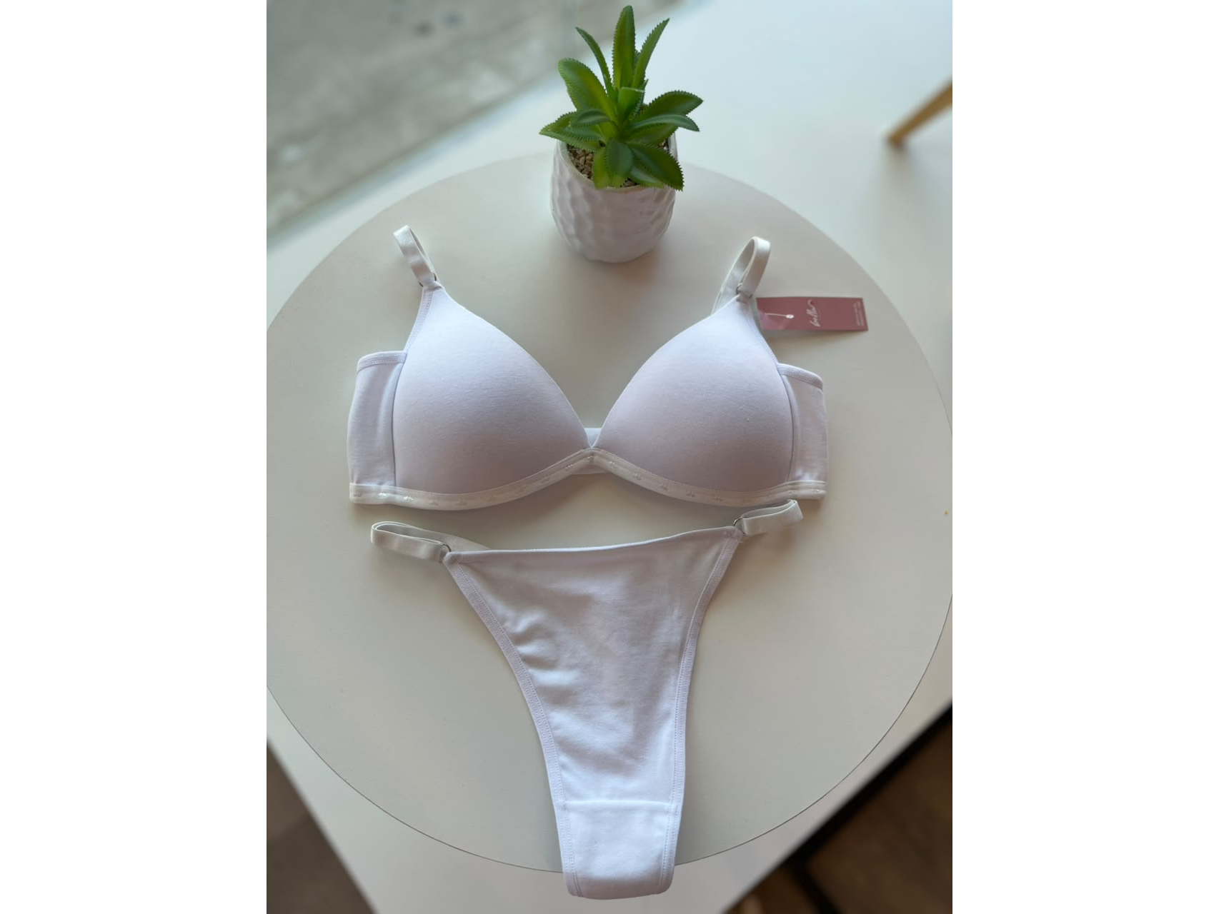 CONJUNTO TRIANGULO ALGODON. BLANCO