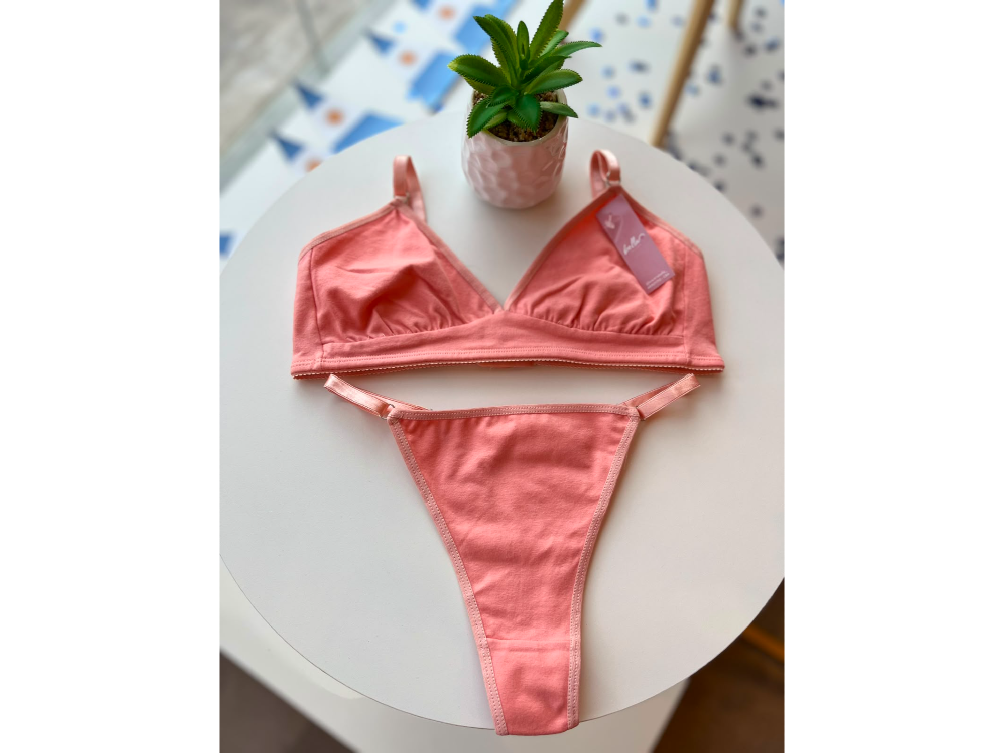 CONJUNTO ALGODON CON REGULABLE. ROSA