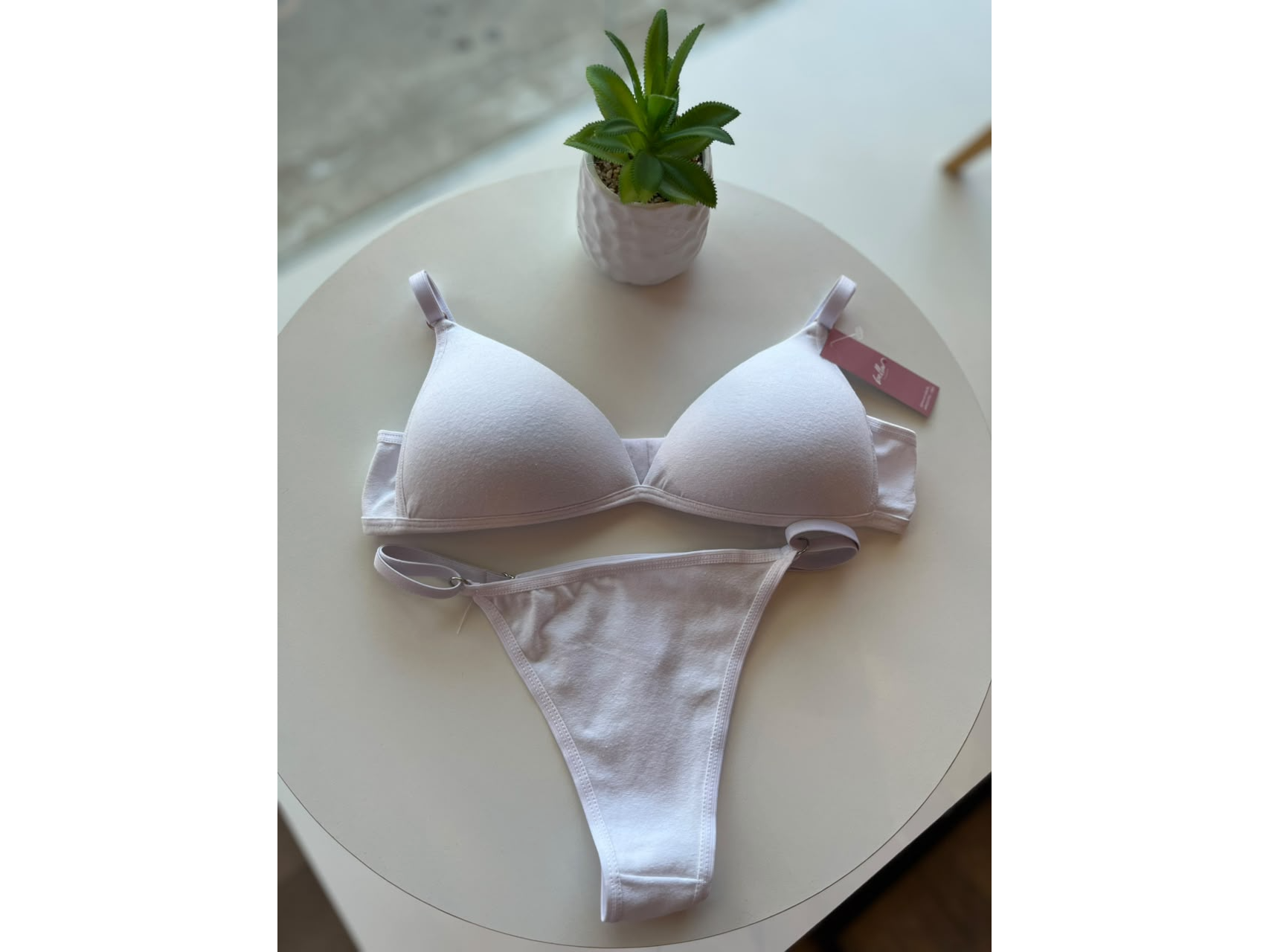 CONJUNTO TRIANGULO ALGODON. BLANCO