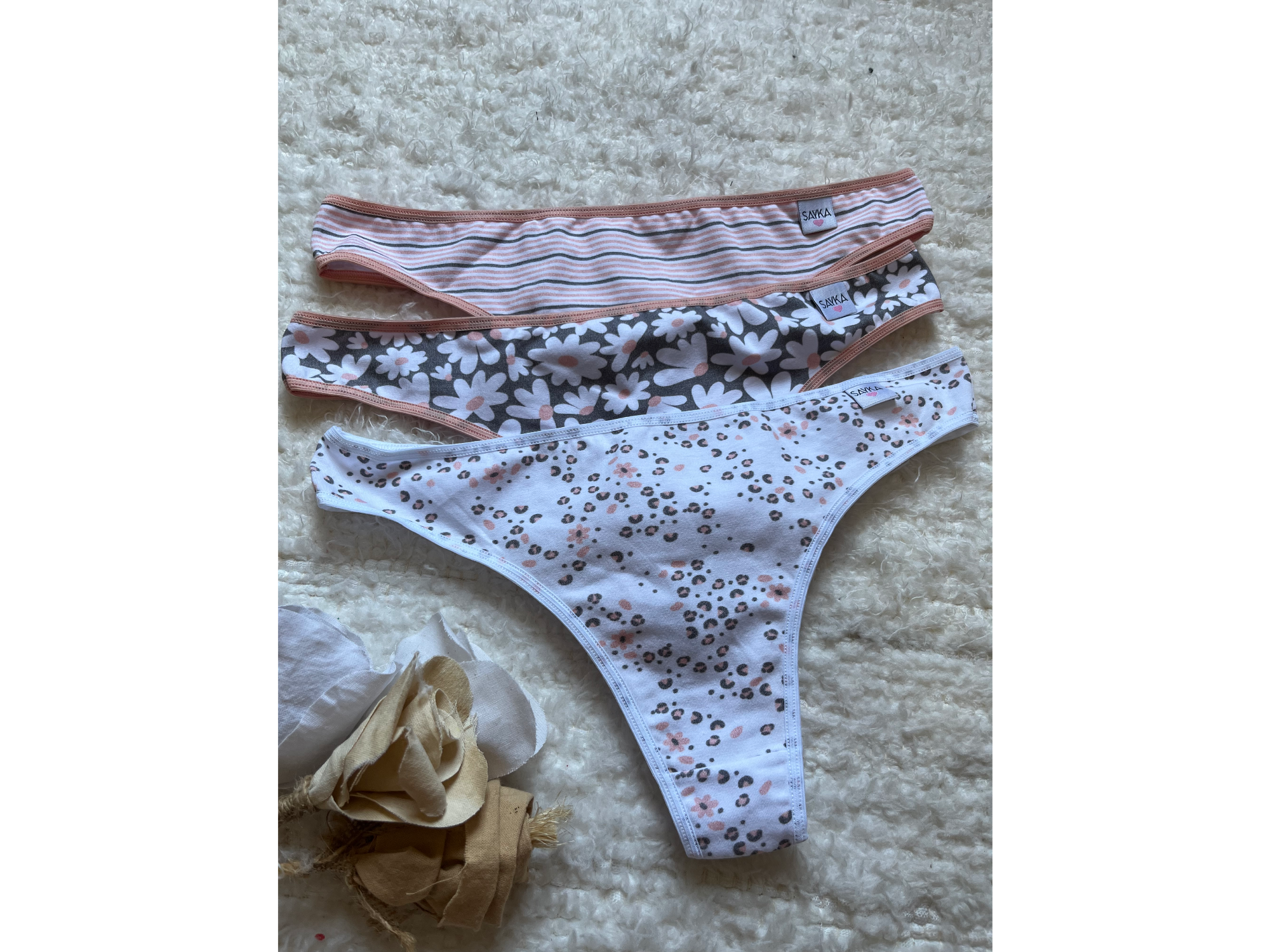 PACK DE 3 COLALES SAYKA DE ALGODON