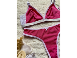 Conjunto morley Con encaje! TALLE 90 FUCSIA