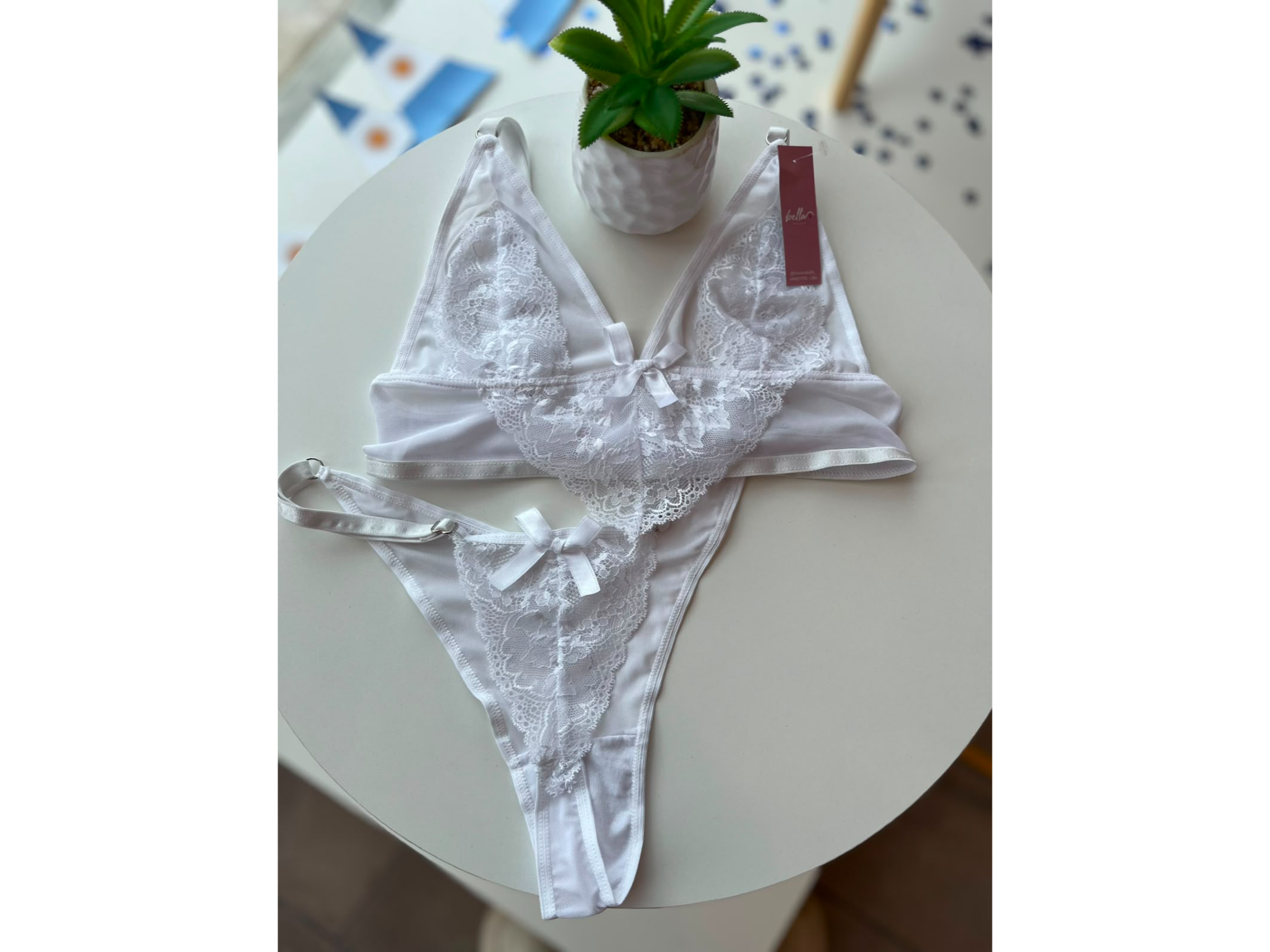 CONJUNTO DE MICROTULL. BLANCO