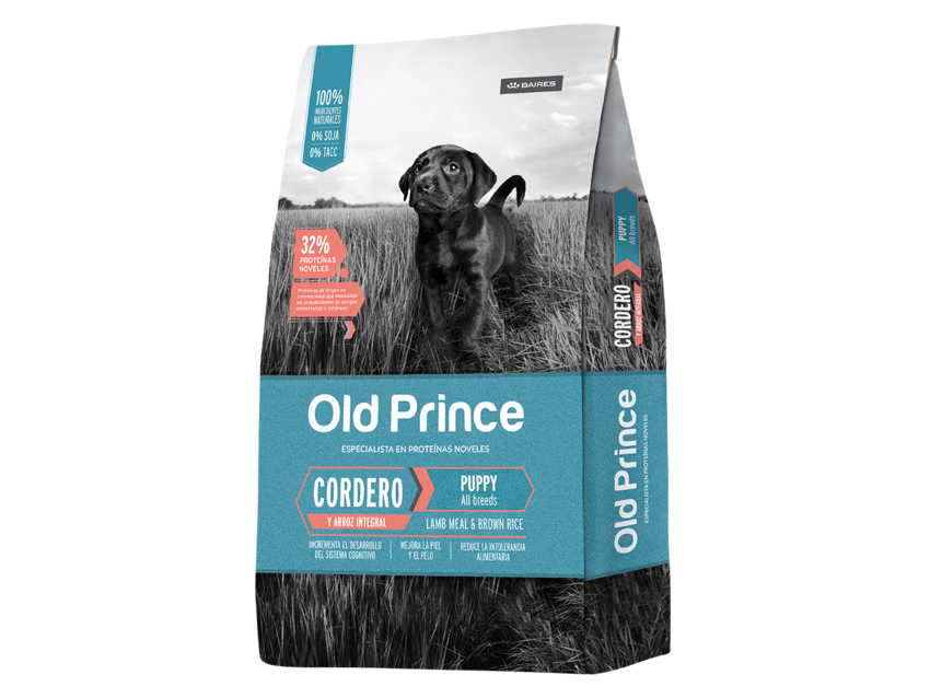 OLD PRINCE perro cachorro cordero y arroz integral