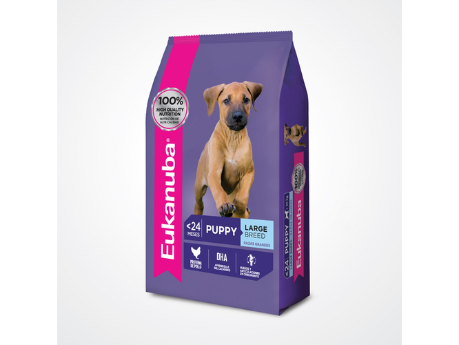 2 BOLSAS EUKANUBA perro cachorro razas grandes 15 KG + TACHO CONTENDOR 15 KG DE REGALO