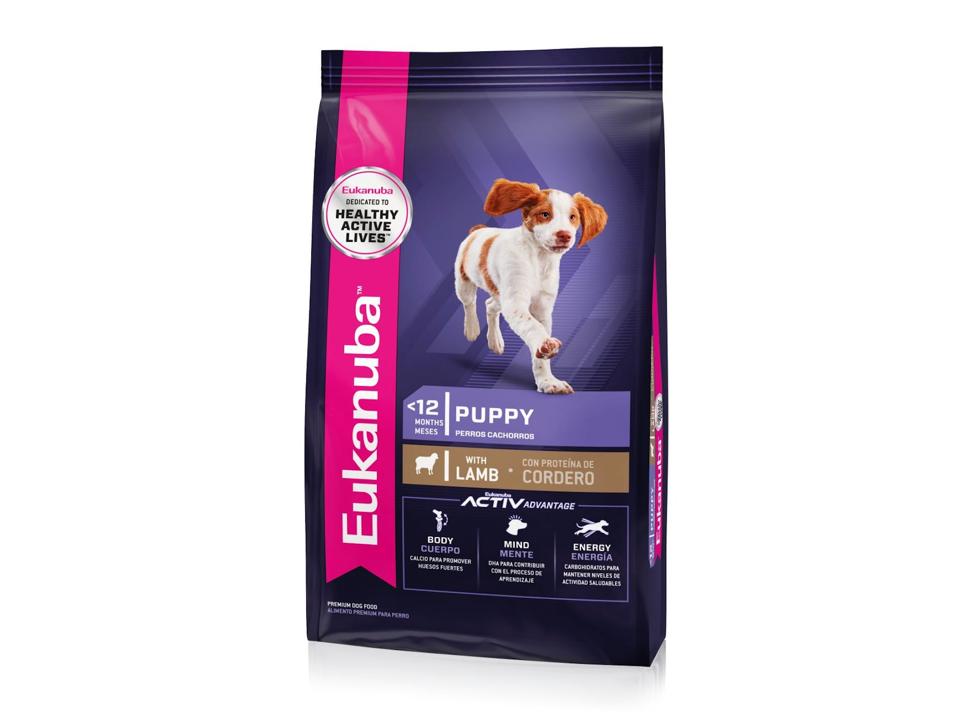 2 BOLSAS EUKANUBA perro cachorro LAMB (cordero) 15 KG + TACHO CONTENDOR 15 KG DE REGALO