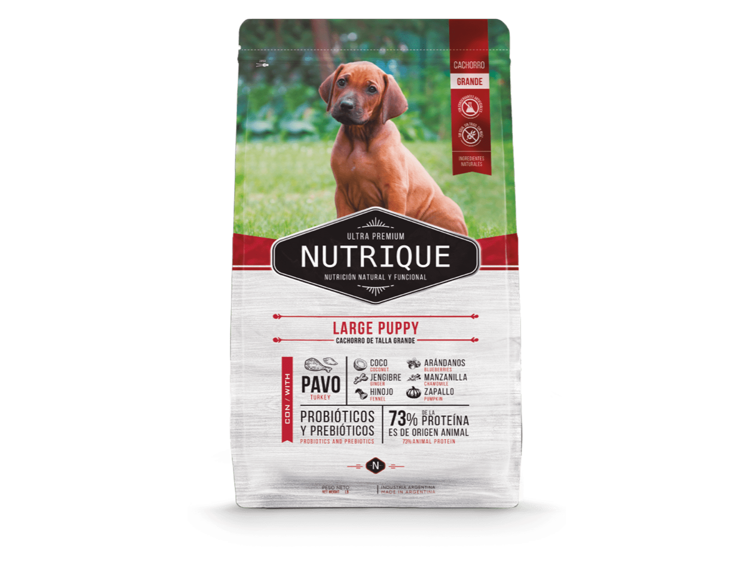 NUTRIQUE perro cachorro razas grandes 15 KG + TACHO CONTENDOR 15 KG DE REGALO