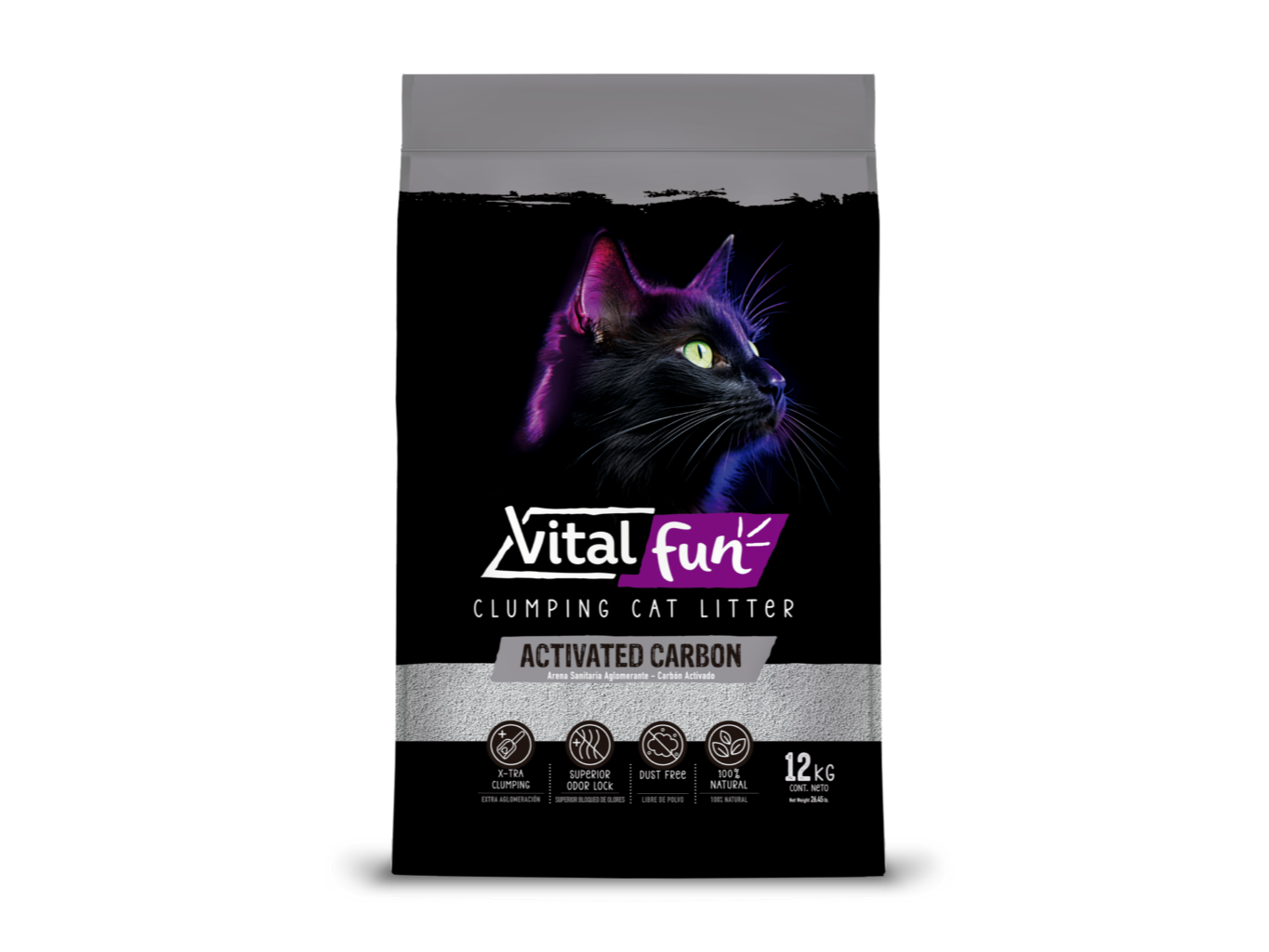 VITALFUN ARENA SANITARIA AGLOMERANTE CARBÓN ACTIVADO