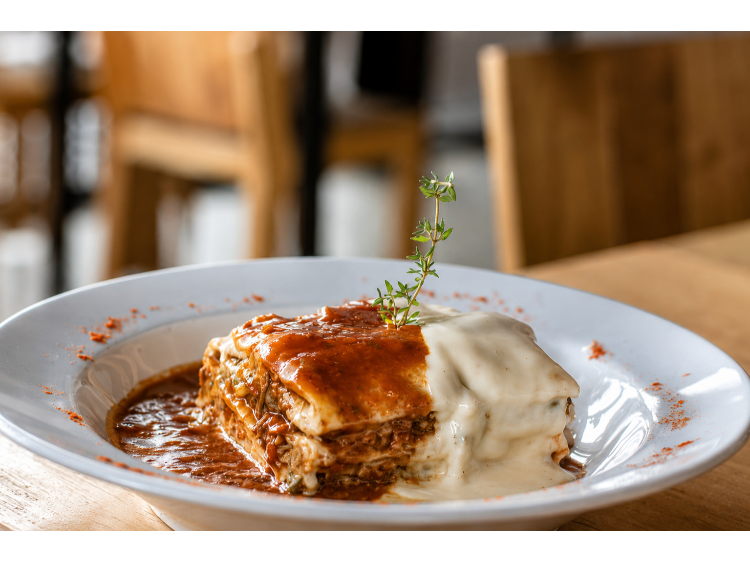 Lasagna con salsa mixta