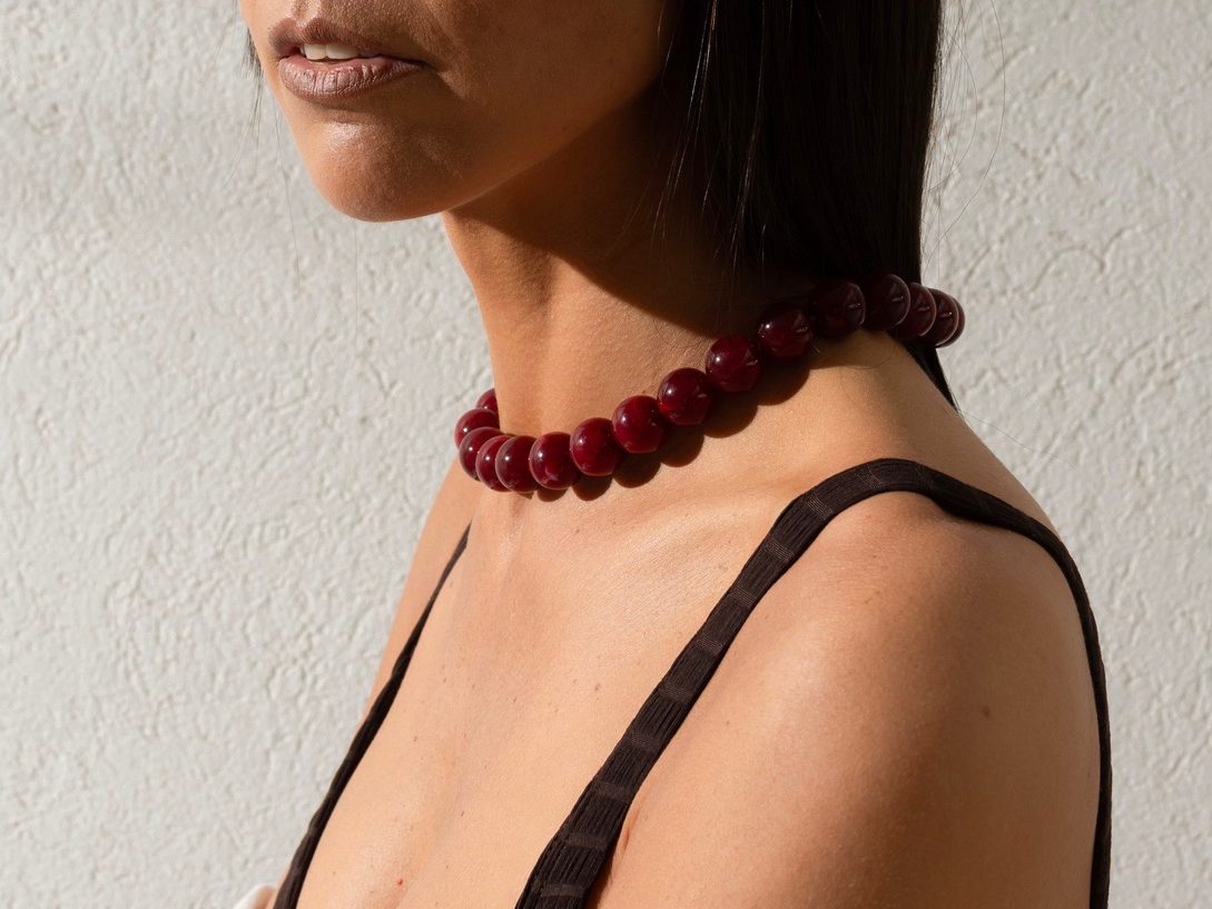 Collar Bold Bordó Simple