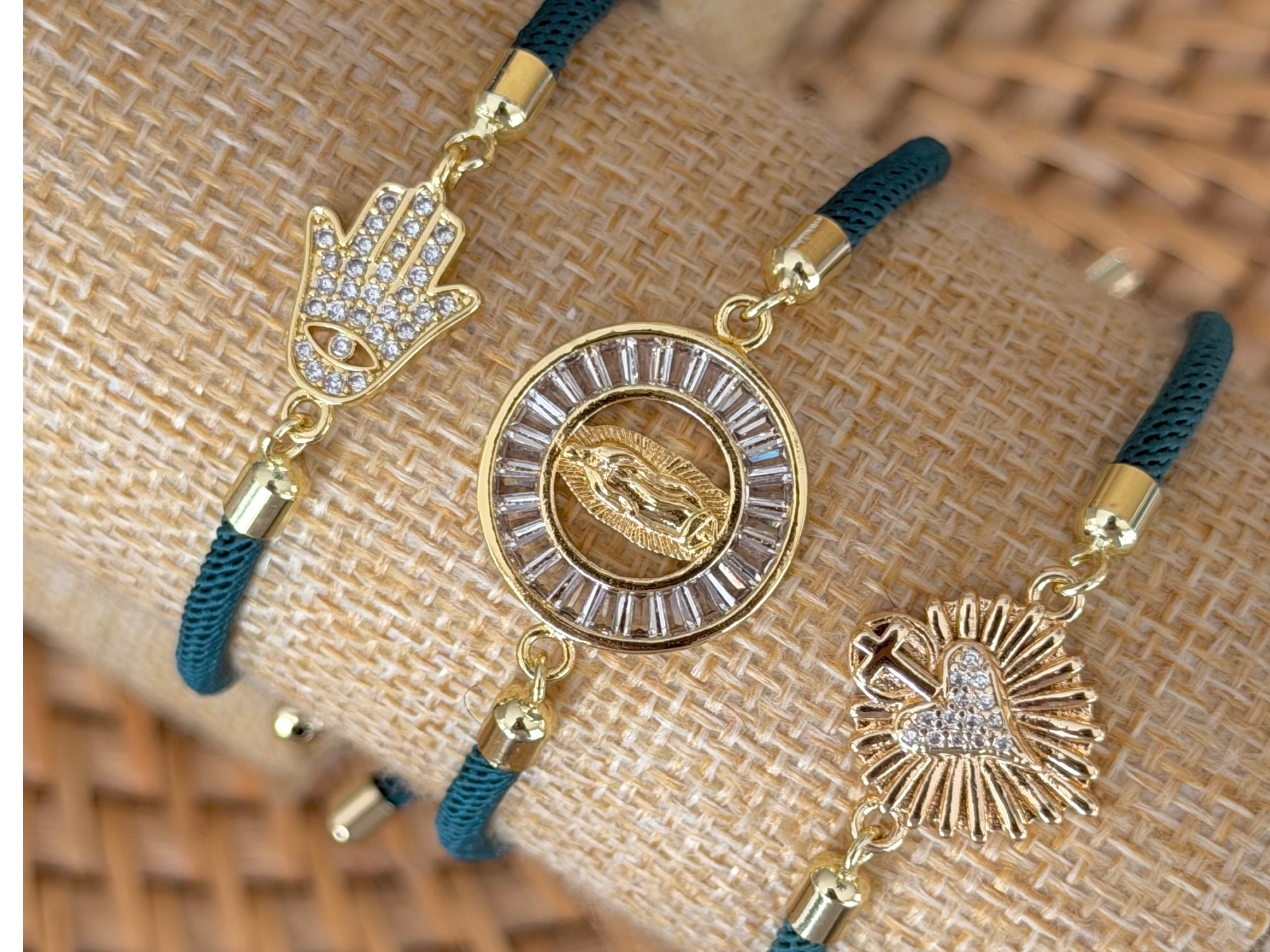 Pulsera Gold filled Cordón Verde Inglés