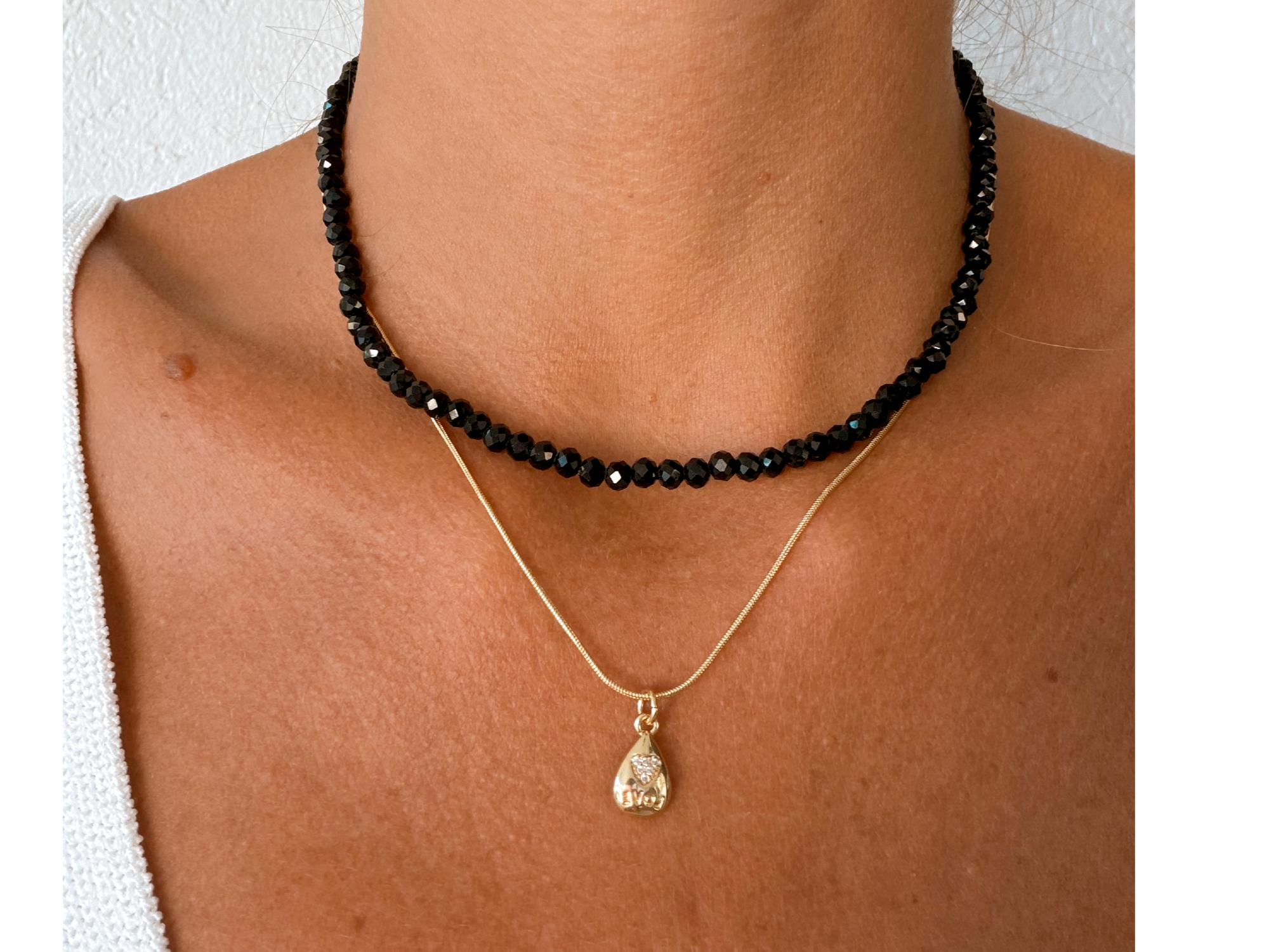 Conjunto Drop Zircon y Collar Cristal