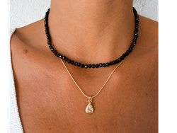 Conjunto Drop Zircon y Collar Cristal